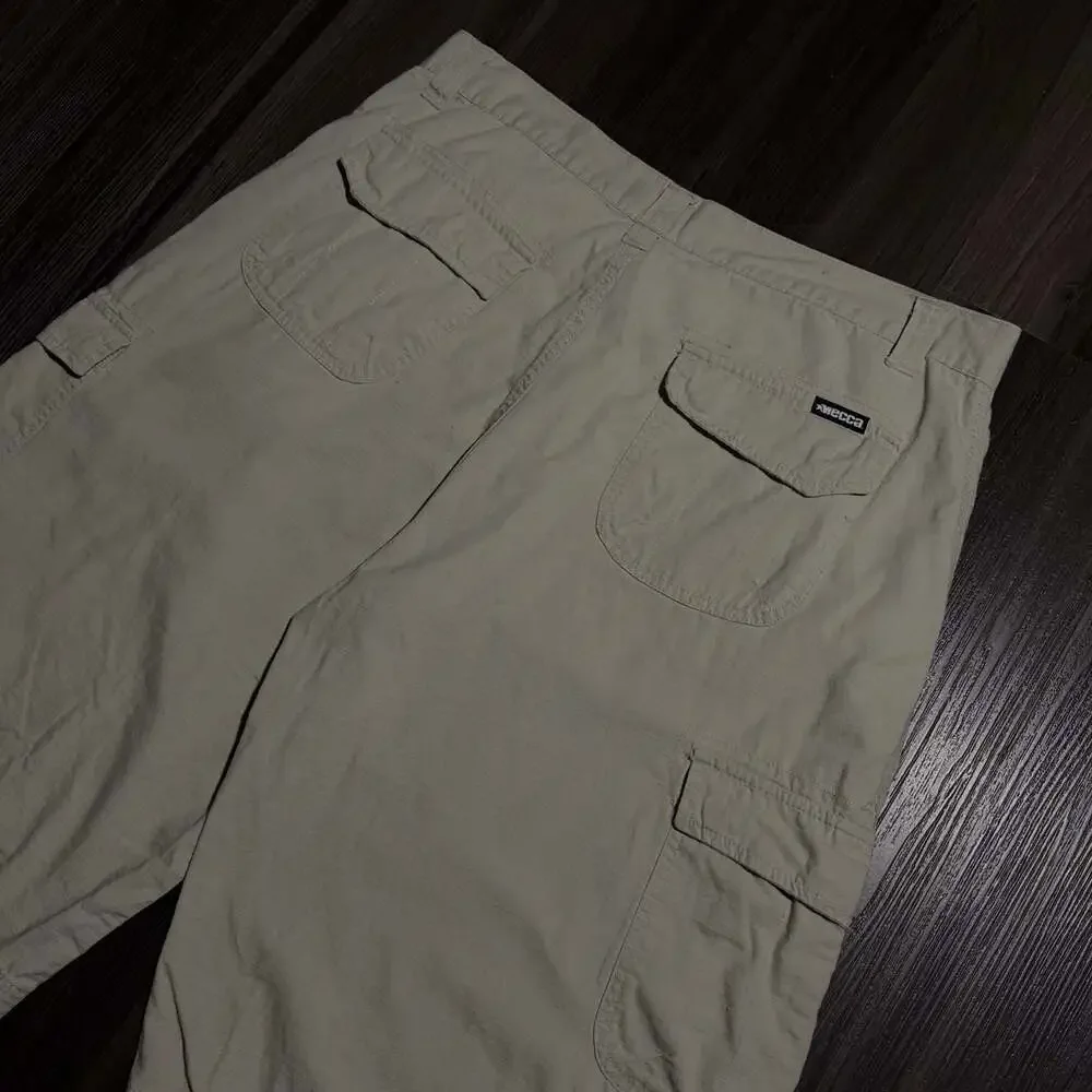 Mecca USA Vintage 100% Cotton Khaki Cargo Shorts Size 38